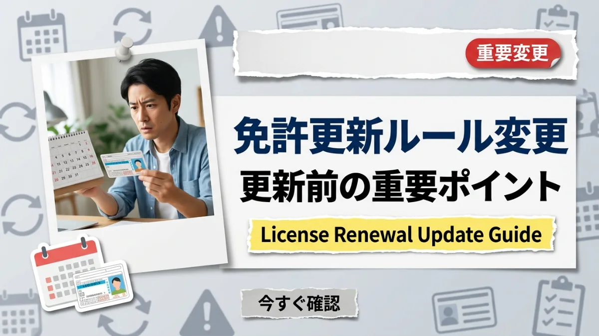 【重要】運転免許更新ルール変更:更新前に確認すべきポイント